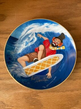 Red Skelton collection collectors plate ironing the waves.